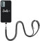 EuoDuo für Nokia G22 Handyhülle Handy Kette Hülle mit Band Abnehmbare Kordel Handyband zum umhängen Silikon Case Schwarz Schutzhülle Halskette Cover - Smile Lächeln