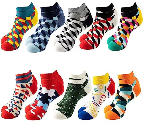 GEYIWSSXY Bunte Socken Herren Damen 39-42 Lustige Sneaker Kurze Socken für Männer Lässig Baumwolle Socken