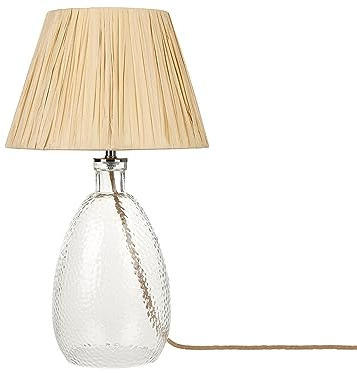 Beliani Lampe de Chevet en Verre Transparent 54 cm avec Abat-Jour en Papier Design Blanco