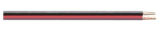 MUSIC STORE Lautsprecherkabel 20m, Hochwertiges Audiokabel, 2x1,5mm² Querschnitt, CCA Leiter, Robuster PVC-Mantel, Schwarz-Rot, Ideal für Sound- und Musikübertragung