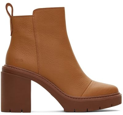 TOMS Women's Rya Boot, Tan Leather, 7
