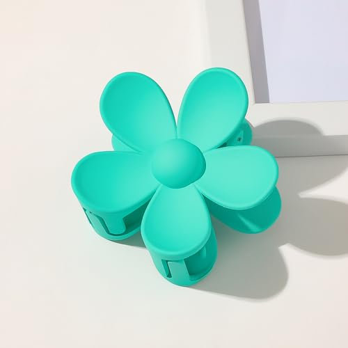 Wambere 1 Stück Damen Blumen Haarklammern,Blumenhaarnadel Haarspangen rutschfeste Kunststoff Haar Krallen Haarklammern Haarschmuck Haar Accessoires für Frauen Mädchen für Tägliches Tragen,Blauer See