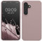 kwmobile Cover per Samsung Galaxy S24 Custodia - Back Case per Caricatore Wireless - Antiurto e Flessibile in Silicone TPU - lilla color carne