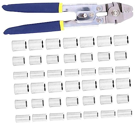 BESTonZON 1satz Kabel Crimpzange Mit Doppelkammer Ferrule Robustes Crimpwerkzeug Für Kabel Drahtseile Und Hundeleinen Hochwertige Edelstahlkonstruktion Für Langlebigen Einsatz