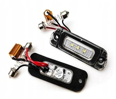 HZZST Luz de la placa del auto 2 Uds LED Luces De Placa De Matrícula De Coche Lámpara Para W163 W164 X164 ML GL R Clase 2005-2012 2518200166, A2518200166