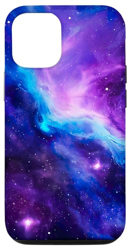 Galaxy Nebula Weltraum Universum Sterne Galaxie Lila Blau Hülle für iPhone 12/12 Pro