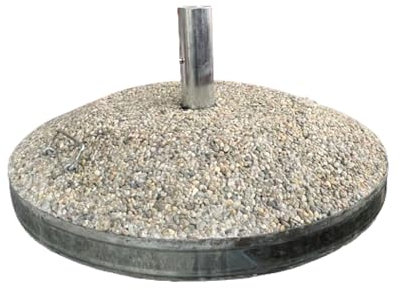DSTOCK60 - Pied de Parasol en Ciment grés Blanc, avec poignées, Stabilité Inégalée, 80kg, Ø du Tube 6,5cm x Longueur 29,7cm
