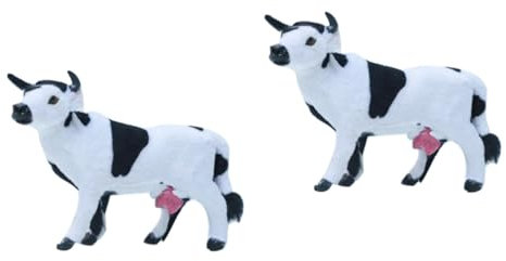 VICASKY 2 Piezas Estatua de Vaca lechera Modelos lácteos Lindas Vacas decoración Fiesta Decoración de Fiesta Juguete de Vaca lechera Realista Juguetes de Animales Artificiales