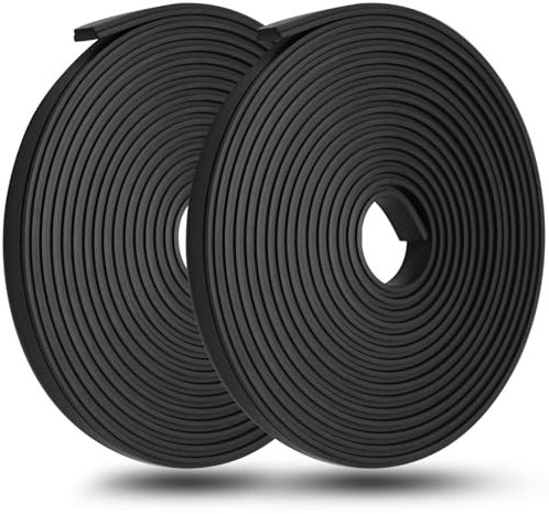 Biaungdo 134 Inch Flexible Shower Strip, 2 Roll Insert Replacement Seal Strip, Waterproof Long Strip for Framed Semi Framed Swinging Glass Doors, Black