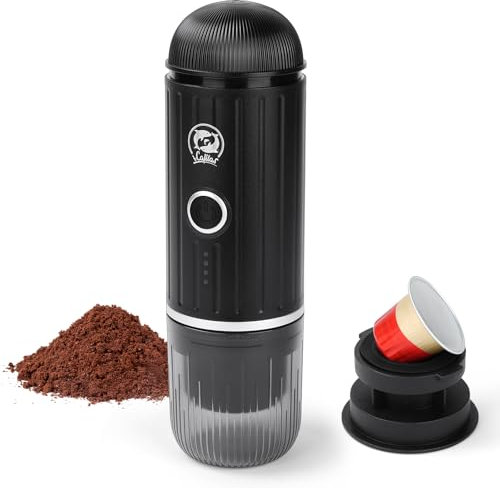 HOTUT Machine à expresso portable, 19 bars pression Machine à expresso portable électrique avec auto-chauffage, 12 V machine à expresso de voyage petite pour camping et voiture, USB-C rechargeable