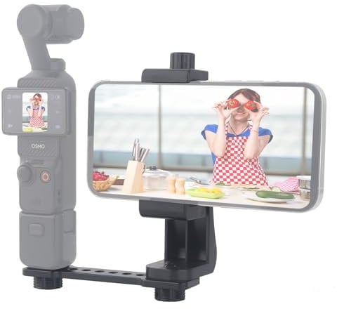 Rigdance Phone Holder for DJI Osmo Pocket 3, Pocket 3 Accessories Expansion Adapter with 1/4 Thread Hole Used with Tripod and Extension Rod