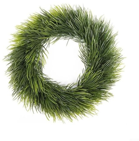 Puupaa Corona de pino artificial para decoración de Navidad, 20-40 cm, corona de Navidad redonda verde, guirnalda de día festivo, decoración de puerta delantera, decoración festiva para interiores y