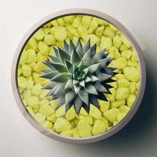 Dihl 2KG Fluorescent Yellow Premium Decorative Garden Stones, 3-8mm, Natural Plant Pot Topper Gravel for Landscaping, Vase Fillers, Succulents and More – 2 KG