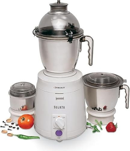 Generic Sujata Dynamix 900 Watt Mixer Grinder with 3 Jars (Indian Plug)