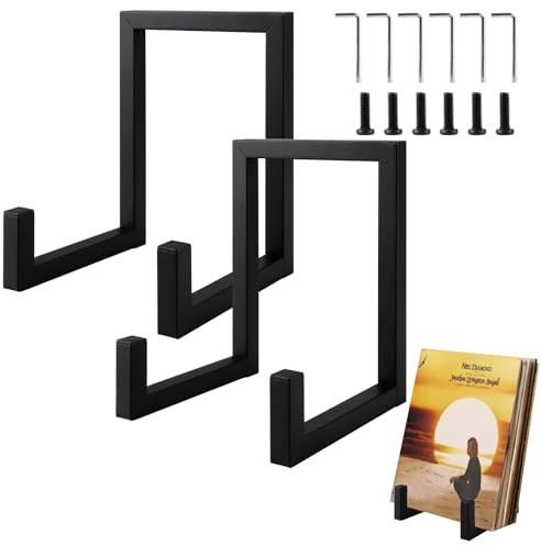 MEIDIV 3 Pack Vinyl Record Stand Holder 8 inch, Vinyl Storage Rack, Metal Display Stand for CD Album Picture Photo Easel Black