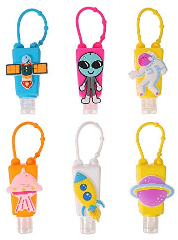 SHOWERORO 6Pcs Cartoon Silicone Travel Bottles 30Ml Mini Lotion Containers with Silicone Sleeve Portable Liquid Soap Dispensers for Toiletries and Hand Care Random Color Random Color