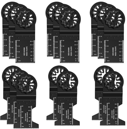 Kit d'accessoires 16 pièces pour outils oscillants Idéal pour le bois les clous et les cloisons sèches Lames de scie oscillantes avec sac de rangement