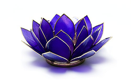 Portacandela Loto 7� Chakra Capiz viola - oro