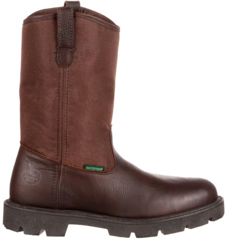 Georgia Boot Homeland Waterproof Wellington Work Boot, Brown, Size 10(M)