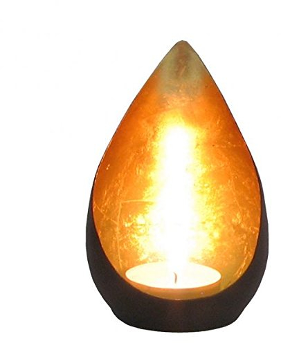 Importeur Trends - Claus Lehmann Goldlicht Flame, Metall Kerzenhalter, ca. 11 cm, Bronzefarben/Gold, Dekorativ