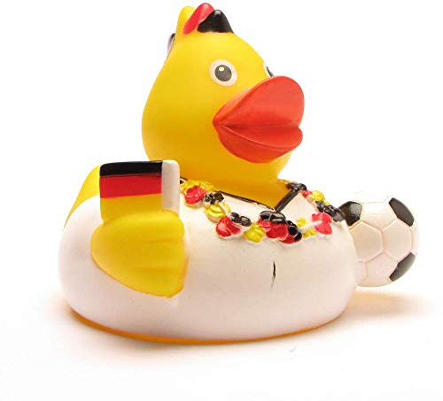 DUCKSHOP I Badeente Deutschland Fan I Quietscheente I L: 7,5 cm - inkl. Badeenten-Schlüsselanhänge im Set