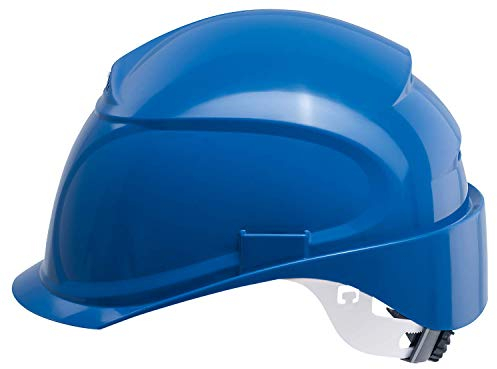 Uvex Airwing B-S-WR Belüfteter Bauhelm mit Drehrad - Kurzer Schirm - Blau
