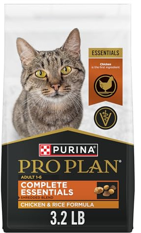 Purina Pro Plan Complete Essentials Shredded Blend Chicken and Rice Formula Adult High Protein Cat Food - 3.5 lb. Bag