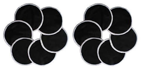 Waschbare Natürliche Bamboo Stilleinalgen (12er Packung, Black)