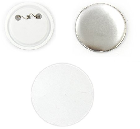 PixMax Blank Personalised Pin Button Badge Making Components, 25mm, 100pcs