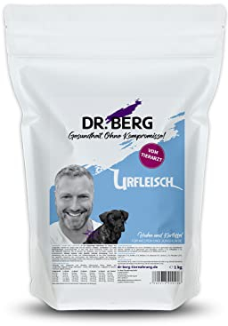 Dr. Berg URFLEISCH Huhn & Kartoffel für Welpen & Junghunde - Getreidefreies, hypoallergenes Hundefutter - Trockenfutter mit viel FRISCHFLEISCH - extra verträglich und lecker (1 kg)