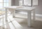 Esstisch Feres - in Pinie Weiss Nachbildung in 160x90cm, Esszimmertisch, Küchentisch, Speisezimmer, Esszimmer, Wohnzimmer, Küche