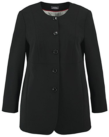 Samoon Damen Blazer Langarm Anzugjacke, per Pack Schwarz (Schwarz 11000), 54 (Herstellergröße: 54)