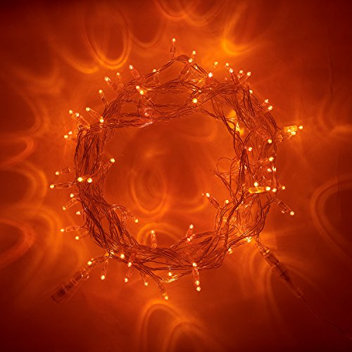 Lights4fun 1x 100er LED Lichterkette bernstein 10m Core Connect Serie strombetrieben koppelbar inkl. Netzstecker