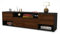 Stil.Zeit TV Schrank Lowboard Barbara, Korpus anthrazit matt, Front Holz-Design Walnuss (180x49x35cm), mit Push-to-Open Technik & Leichtlaufschienen