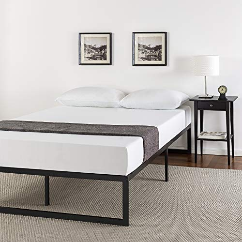 Zinus Abel King size Bed frame - Bed 150x200 cm - 36 cm Height with Underbed storage - Metal Platform Bed frame - Black