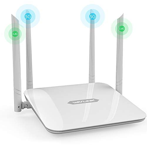 Wavlink XQAMEU 1200Mbps Dual Band Smart WiFi 2 x 2 Antenas MIMO 5dBi Router 5G y 300Mbps a 2.4GHz / Alta Velocidad High Speed Range Extender / 5GHz Gigabit Router inalámbrico a Internet para el hogar
