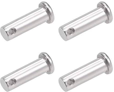 sourcing map 4Stk. Einzelloch Gabelbolzen flacher Kopf 304 rostfreier Stahl Verbindung Scharnierbolzen 10mm X 30mm