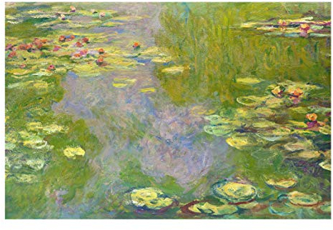 Bilderwelten Spritzschutz Glas Küchenrückwand - Claude Monet - Grüne Seerosen 59 x 90cm