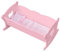 Wooden Doll's Cradle & Cot - Rocking Bed Accessory for Kids, Fits Up to 20'' Dolls (Pink)