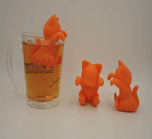 Tea Strainer Filters Cute Cat‑Shaped Loose Tea Leaf Strainer Filter Silicone Tea Infuser Accessory for Home Office