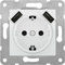 BJC Viva - Enchufe con emborne sin tornillo con protección de seguridad con doble USB, Blanco ,23526-USB