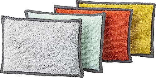 VIGAR Lot de 4 éponges Double Face en Microfibre, matériau Super Absorbant et Doux au Toucher, Taille Moyenne