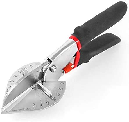 Ciseaux à onglet multi-angles - Outils à main - Angle réglable de 45 à 135 degrés - Pour moulures en bois et vinyle