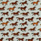 French Terry Stoff, Pferde, ungeraut, weiß (50cm x 155cm)