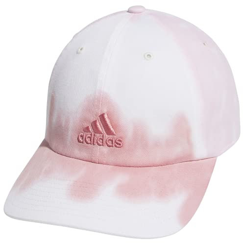 adidas Women's Relaxed Fit Color Wash Adjustable Cap, Wonder Mauve Pink/Clear Pink/Trace Maroon Purple, One Size