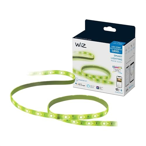 WiZ Connected 1,8 m Smart WiFi-Farb-Lichtleiste, 16 Millionen Farben, Stecker enthalten, kompatibel mit Alexa und Google Home Assistant, kein Hub erforderlich