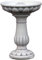 Classica piccola fontana da giardino sulla colonna in pietra fusa, stile antico, circuito dell'acqua armadio