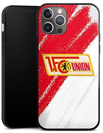 Slim Case extra dünn kompatibel mit Apple iPhone 12 Pro Silikon Handyhülle schwarz Hülle Offizielles Lizenzprodukt 1. FC Union Berlin Logo