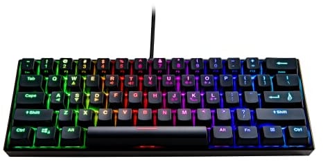 SureFire Kingpin M1 60% Mechanical Gaming Keyboard English, Gaming Multimedia Keyboard Small & Mobile, RGB Keyboard with Lighting, 100% Anti-Ghosting Keys, English Layout QWERTY