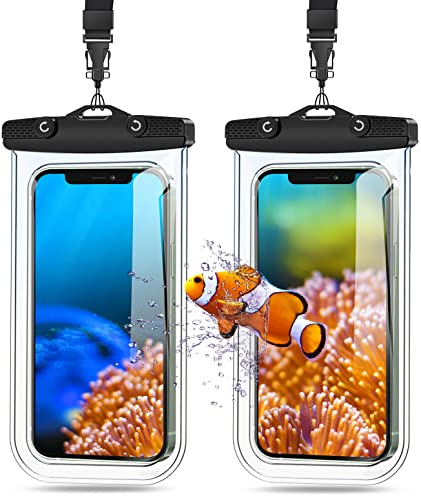 Mohard Funda Movil Impermeable Agua (2 Unidades), IPX8 Bolsa Estanca Movil con Cordón para Playa & Piscina, Funda Agua Movil Compatible con iPhone 16 Pro Max/15/14/13, Galaxy S24 Ultra de hasta 7